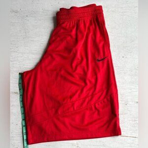 Nike Basketball Shorts X-Large Red Mesh Mens Pockets Elastic Waist Drawstring